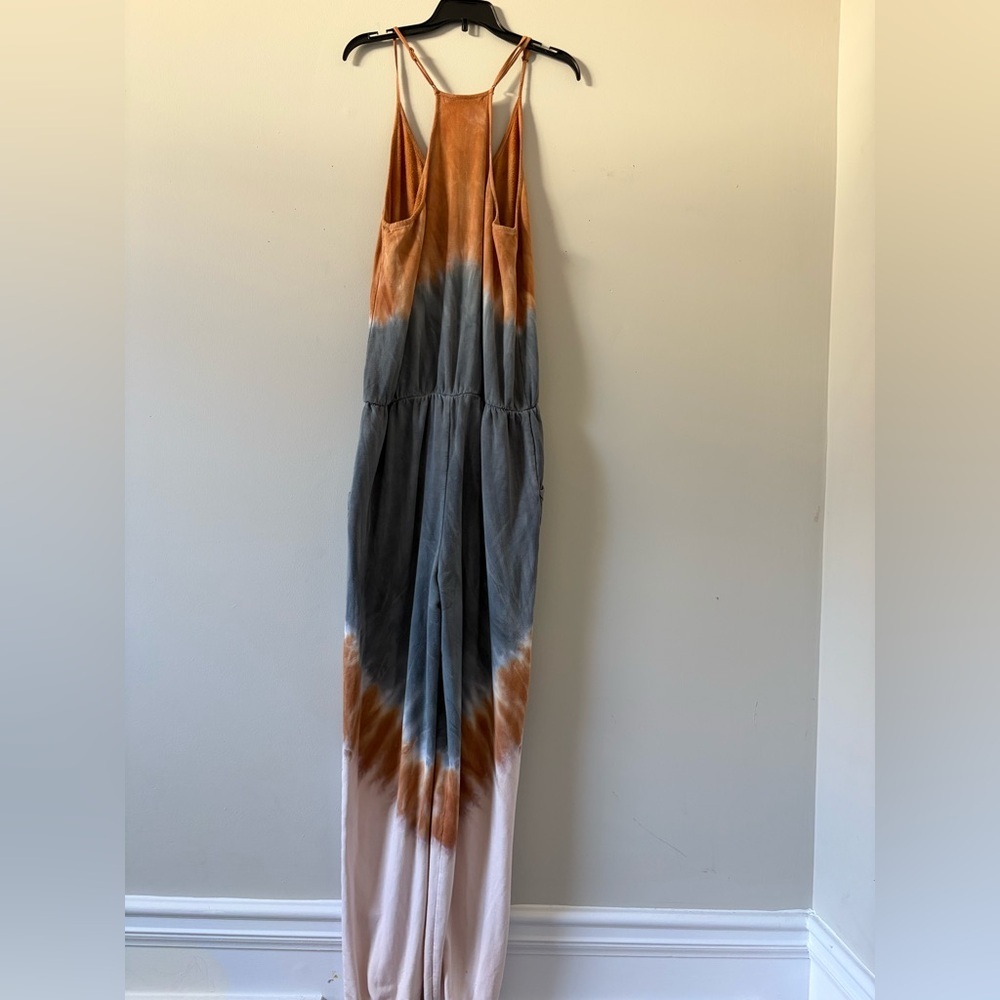Young Fabulous & Broke Tie-Dye Jumpsuit in Orange and Blue - Picture 2 of 2